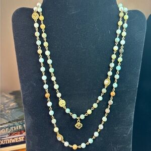 Beautiful Multicolor Beaded Necklace with Gold Accents